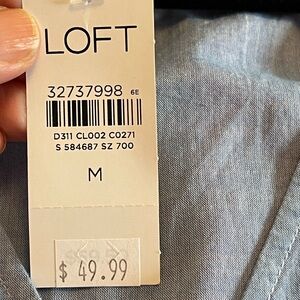 Loft Chambray Peplum Top Medium